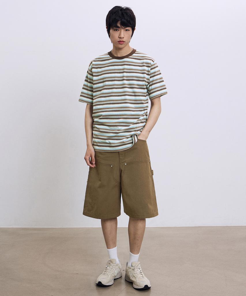 FILLUMINATE Mixed Color Stripe T-Shirt - Navy