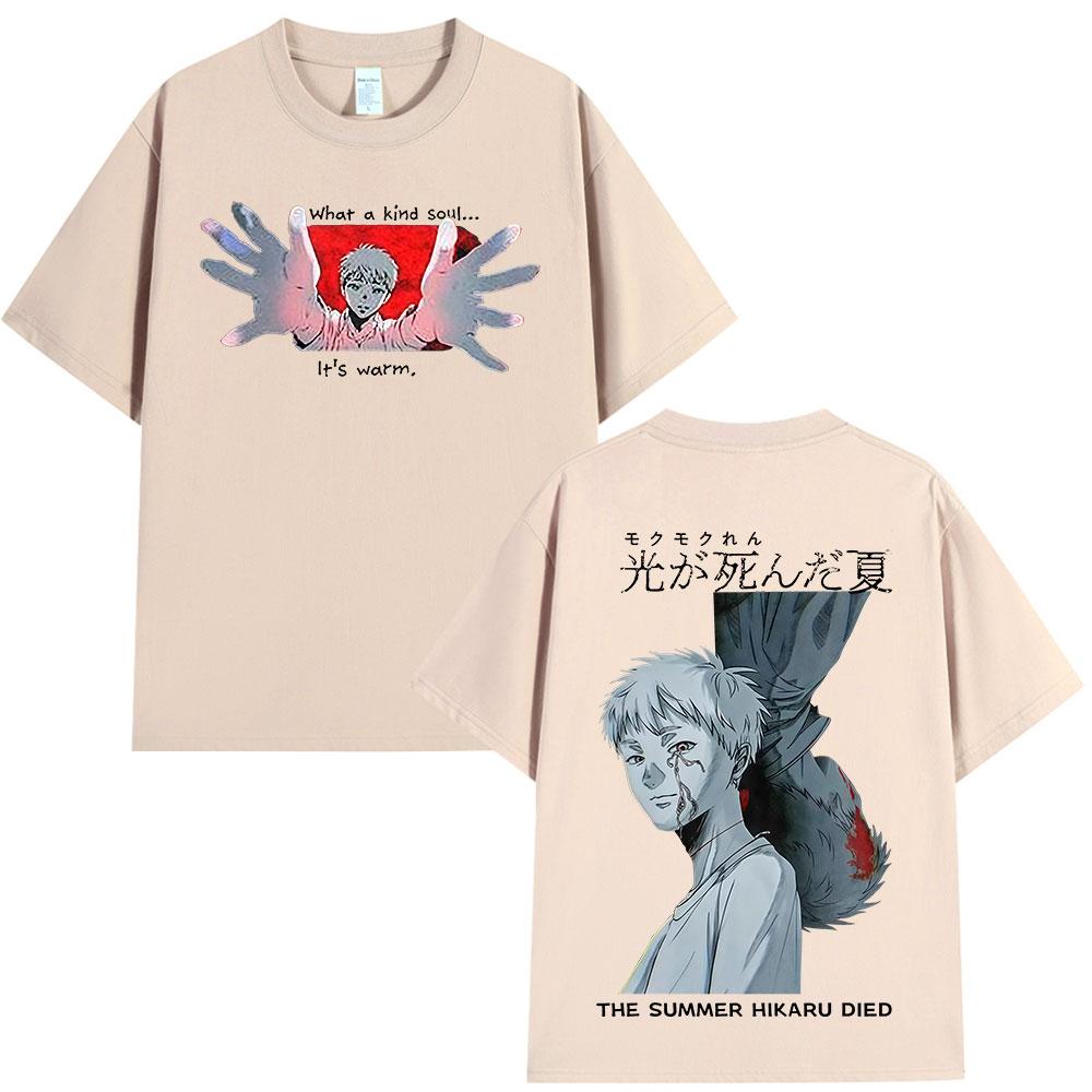 

Anime The Summer Hikaru Died Yoshiki Tshirt Fashion Harajuku ONeck Tshirts Unisex Women Cotton Casual Loose Y2K Top Streetwear 4XL