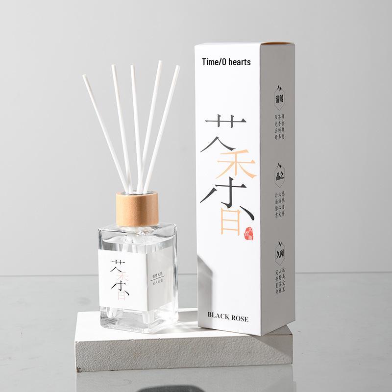 Trendy Flameless Aromatherapy Diffuser: Long-Lasting Tea Fragrance with Rattan Ornament for Bedroom & Bathroom White Peach Oolong - Plastic Bottle