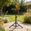 Perchoir d'entraînement pour oiseaux en alliage Noir Hauteur réglable Perchoir de jeu pour oiseaux Stable Pliable pour le rangement Support d'entraînement pour oiseaux Utilisation extérieure