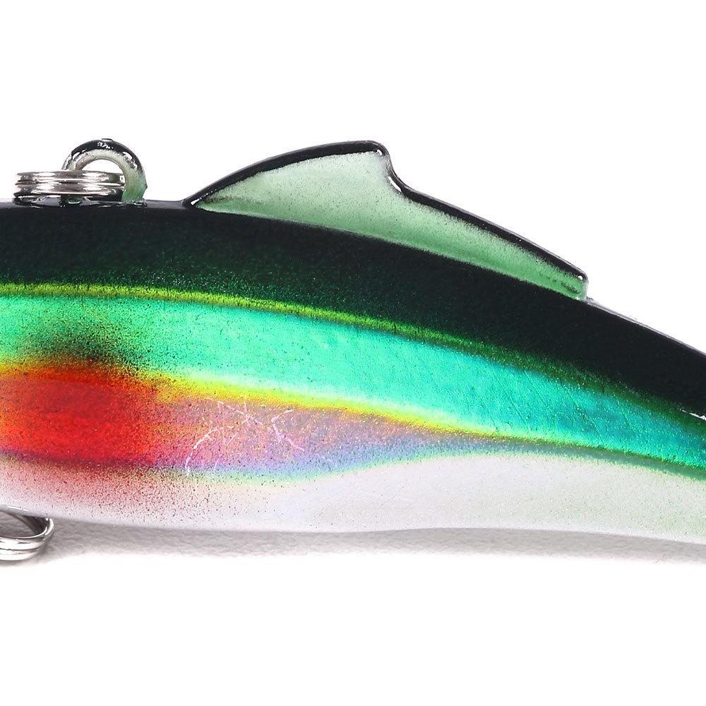 1Pcs 6.5cm/12.5g Fishing Lures Rattle Beads Sinking Chum Swimming VIB Fishing Tackle Fish Body Reflective Mutant Eye Lures VIP Baits
