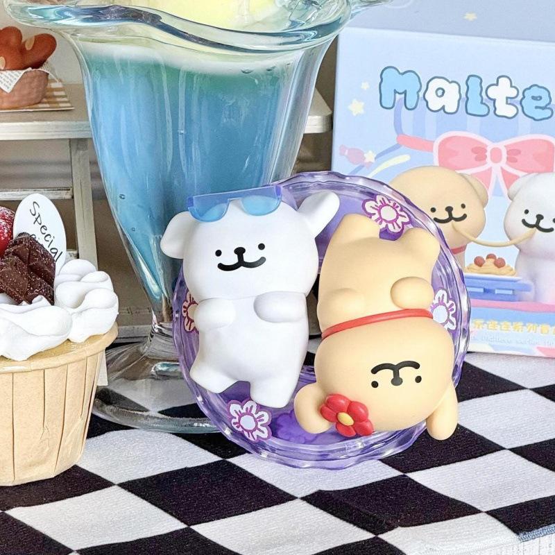 Line Puppy Happy Connect Series Action Figure Maltese Anime Doll Collection Model Ornament Toys Girl Surprise Gift