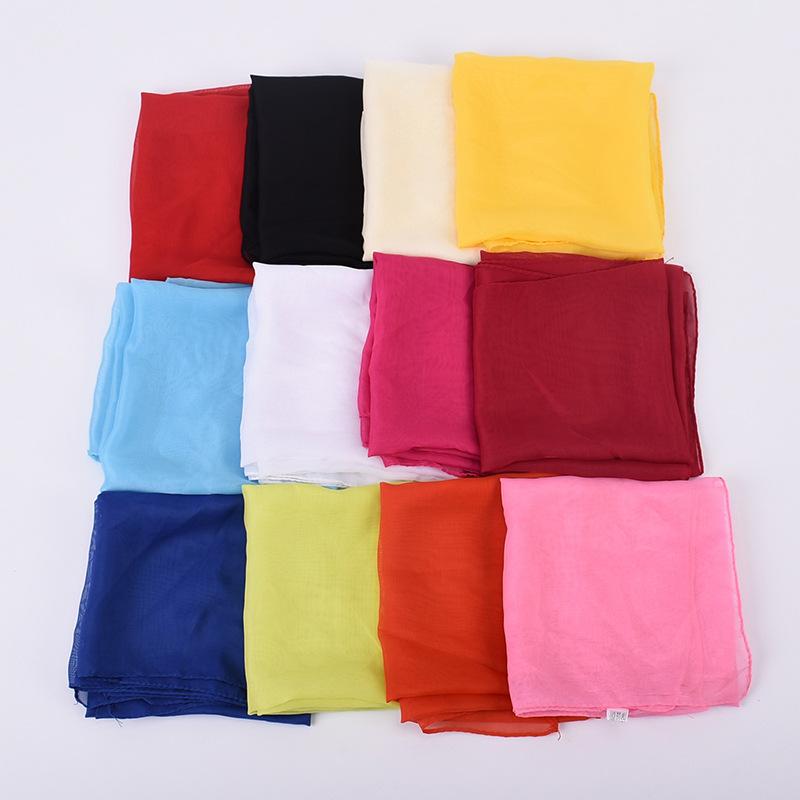 Women 65x65CM Fashion Casual Monochrome Handkerchief Lightweight And Soft Chiffon Scarf Party Gift