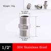 10pc 304 Stainless Steel Hexagonal Outer Wire Double Headed Straight Through Coupling Threaded Pipe Male Thread Hex Nipple Union