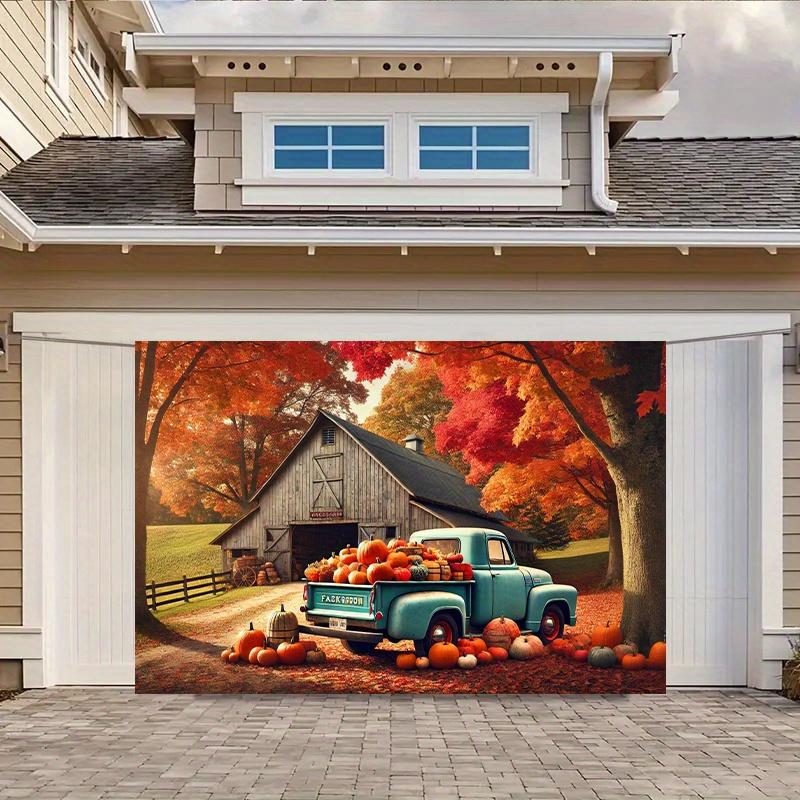 2D plane 1 piece of vintage autumn harvest truck background suitable for home office and outdoor use
