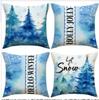 Christmas Pillow Covers 45x45cm Set of 4,Xmas Party Decor Pillow Covers Winter Holiday Cushion Cases Decor for Home Ornament