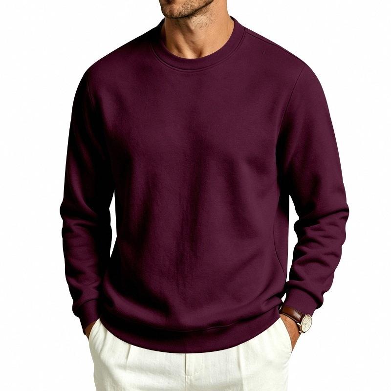 Herren lockerer Fleece-Rundhals-Langarm-Freizeit-Sweatshirt