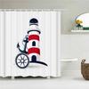 Ocean Sailing Anchor Fabric Shower Curtain Bathroom Curtains Geometry Pattern Waterproof Polyester Bath Screen With 12 Hooks