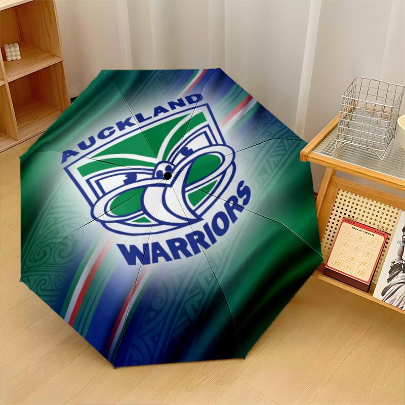 Wigan Warriors Print Auto 8?Ribs Folding Umbrella Wind Resistant Lightweight Automatic Umbrella For Daily Travel