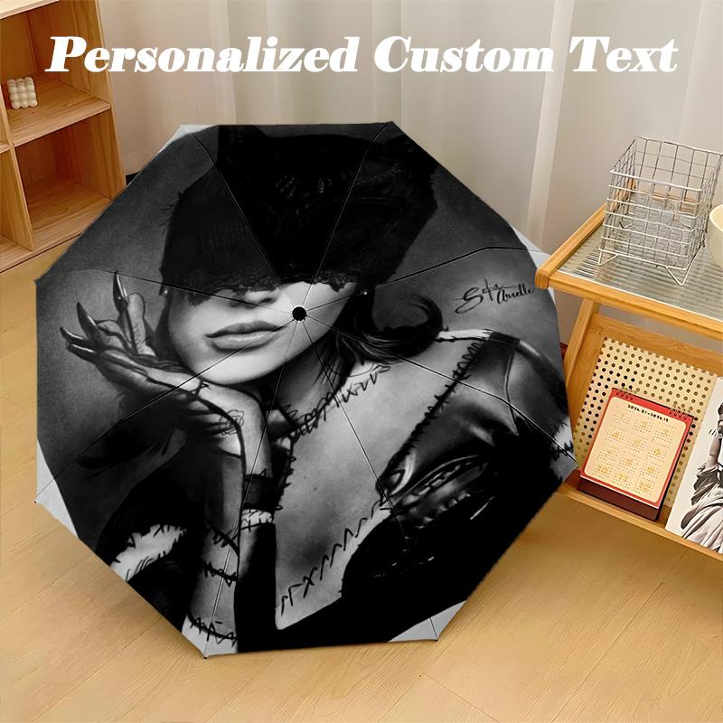 Portable Auto Folding Umbrella,Ariana Grande 8 Rib Waterproof Umbrella For Camping Commute