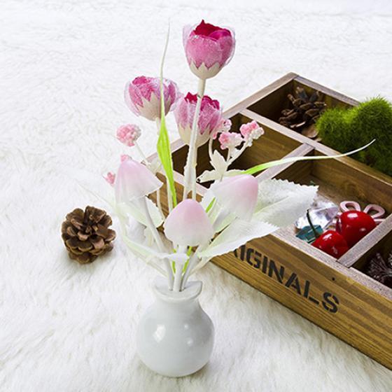 Mini lámpara de noche de tulipán con Sensor romántico suave, lámpara para habitación de cama de bebé, decoración del hogar
