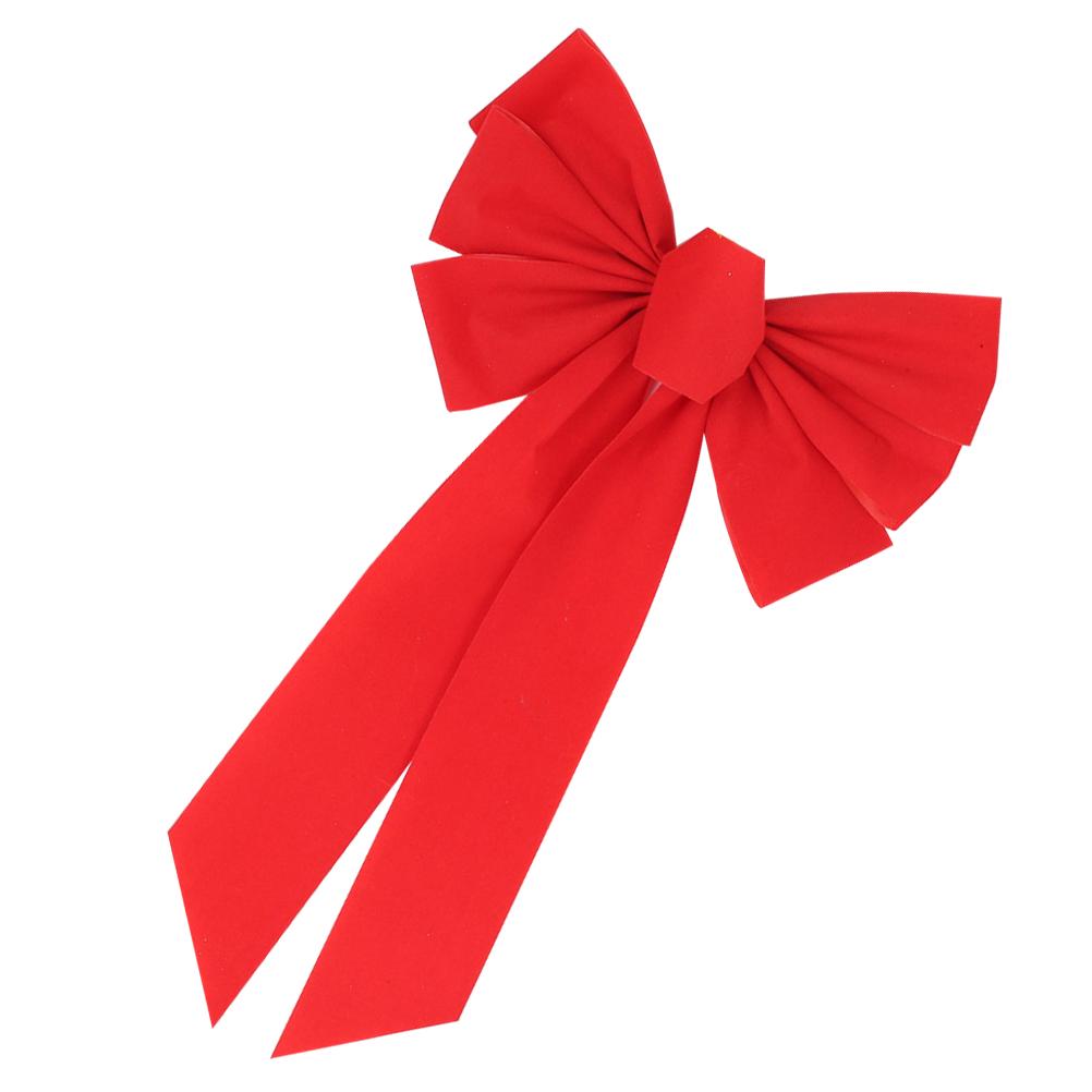 12Pcs Bright Red Flannel Christmas Bowknot Tree Decor Wedding Party Festival Bow Bow Decor Wedding Bowknot Supplies Size 3