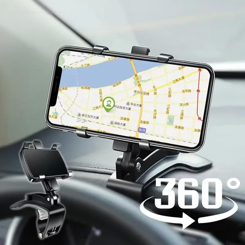 Rotation Car Phone Holder Universal Mobile Phone Holder Dashboard Easy Clip Mount Stand Cellphone Stand For GPS Navigation