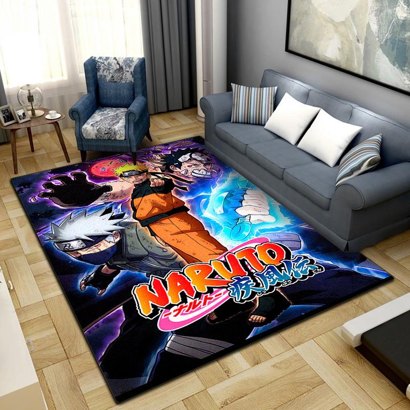 Anime-Naruto Bereichsteppich für Wohnzimmer Schlafzimmer Heimdekoration Coole Filmmatte Bodenmatte -LXR53