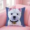 WWest Highland White Terrier Cushion Cover Pillowcase Short Plush Invisible zipper Room Sofa Cushion Cover