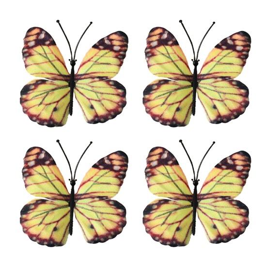 4 Pcs 3D Butterfly Wall Stickers Colorful Butterflies Wall Decal Removable Wall Art Murals for DIY Crafts Home Office Party Bedroom Decoration
