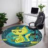 1pc Green Cat Office Round Area Rug, Under Office Chairs Bedroom Living Room Home Decor, Room Deco