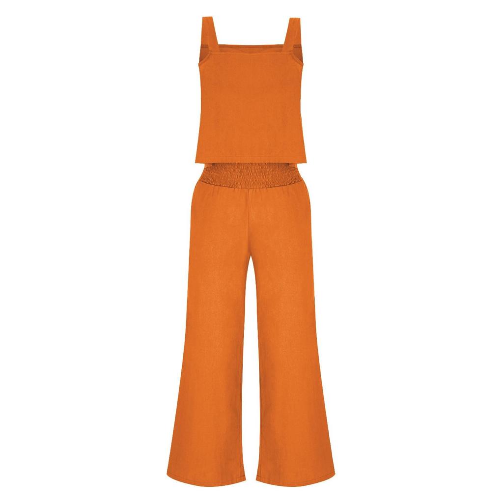 Women's Two Piece Outfits Linen Sets Short Sleeve Button Crop Tops Casual Shorts Set With Pockets