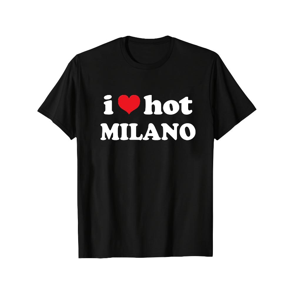 

I Love Hot Milano T-Shirt,Soft Breathable & Fade-Resistant, Classic Fit for Daily Casual Wear XXL чёрный