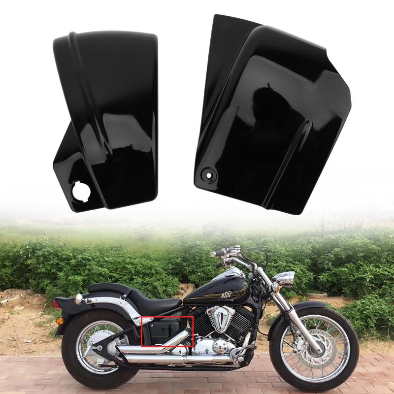 Motorrad Seitenbatterieabdeckungen Für Yamaha V-Star XVS400 XVS650 Dragstar DS400 DS650 Custom Classic Links Rechts Verkleidungsschutz