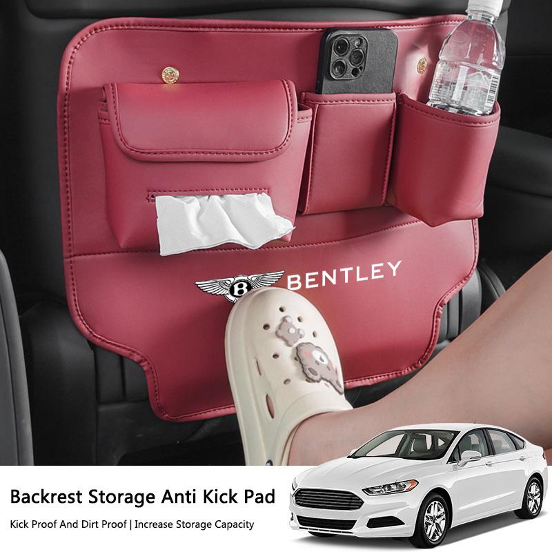PU Leer Auto Stoel Achterkant Anti-Schop Kussen Met Opbergdoos Voor Nieuwe Bentley Flying Spur Continental GT Bentayga Mulsanne Accessoires