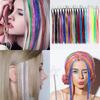 12colors Hair Tinsel Kit Synthetic Sparkling Strands False Hair Hair Extensions Decoration for Party Music Festival Hairstyling