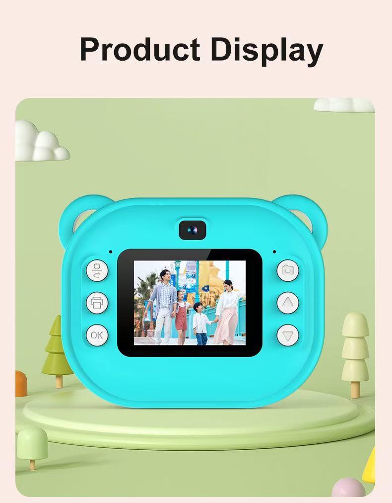 HD Kids' Instant Cartoon Camera Toy: Mini Photo & Print