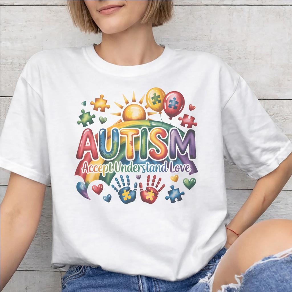 Autism Awareness Respect Love Support Accessories Men Women T Shirt Pure Cotton Tee Printed Tshirt Clothing