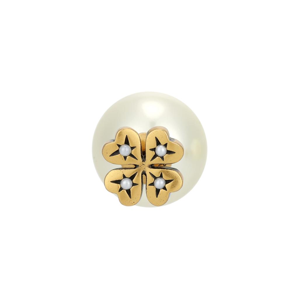Dior Heart Pattern Metal Earrings Women earrings Gold White E3292WOMCY
