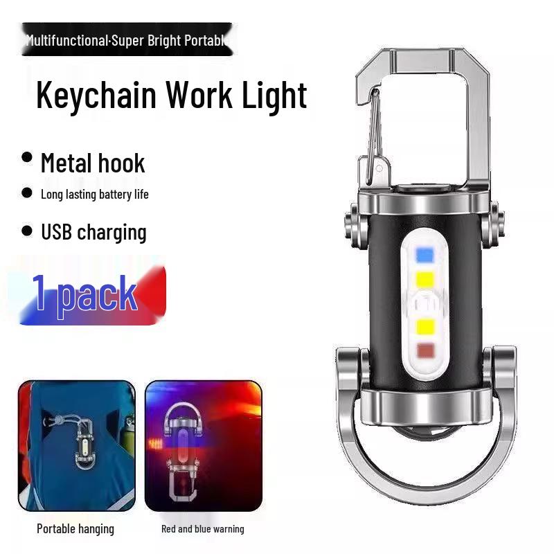 Portable Waterproof Keychain Flashlight – Multifunctional, Rechargeable Emergency Light