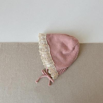 Outdoor Baby Boys Girls Warm Hat Autumn Winter Warm Ear Protection Caps Ruffle Lace Princess Children'S Knitted Wool Hat