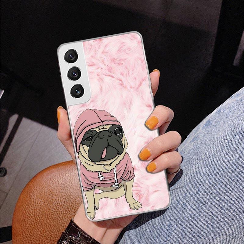 Love Pugs Cute Dog Phnoe Case for Samsung Galaxy S26 S25 Edge S23 S24 Ultra S22 Plus S21 S20 FE Unique Cover Soft Coque Galaxy S