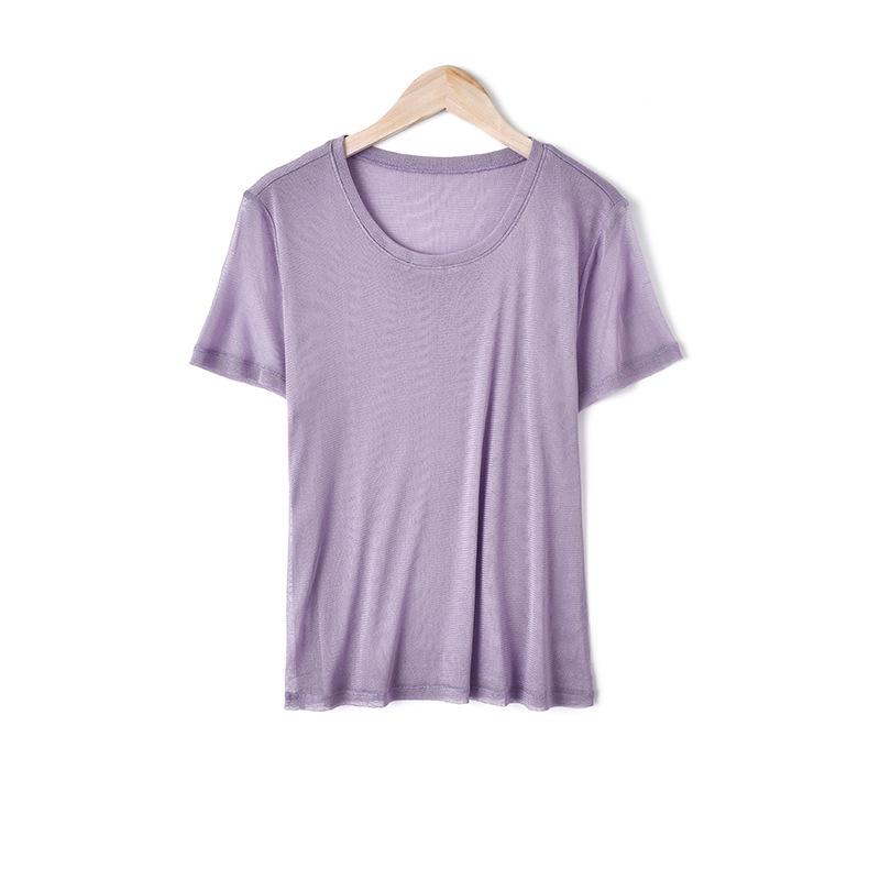 

Yu Yue 2025 Mulberry Silk Women s Mesh Sun Protection Short Sleeve Top L