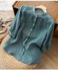 Export medium-sleeved cotton and linen shirt women's embroidery new thin cotton and linen top temperament loose and beautiful shirt women