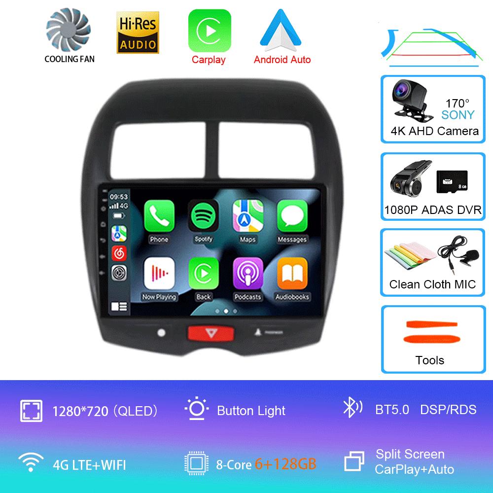 For Mitsubishi ASX 1 2010 2011 2012 2013 2014 2015 2016 Car Radio Android 14 Carplay GPS Multimedia Video Player 2din DVD Stereo