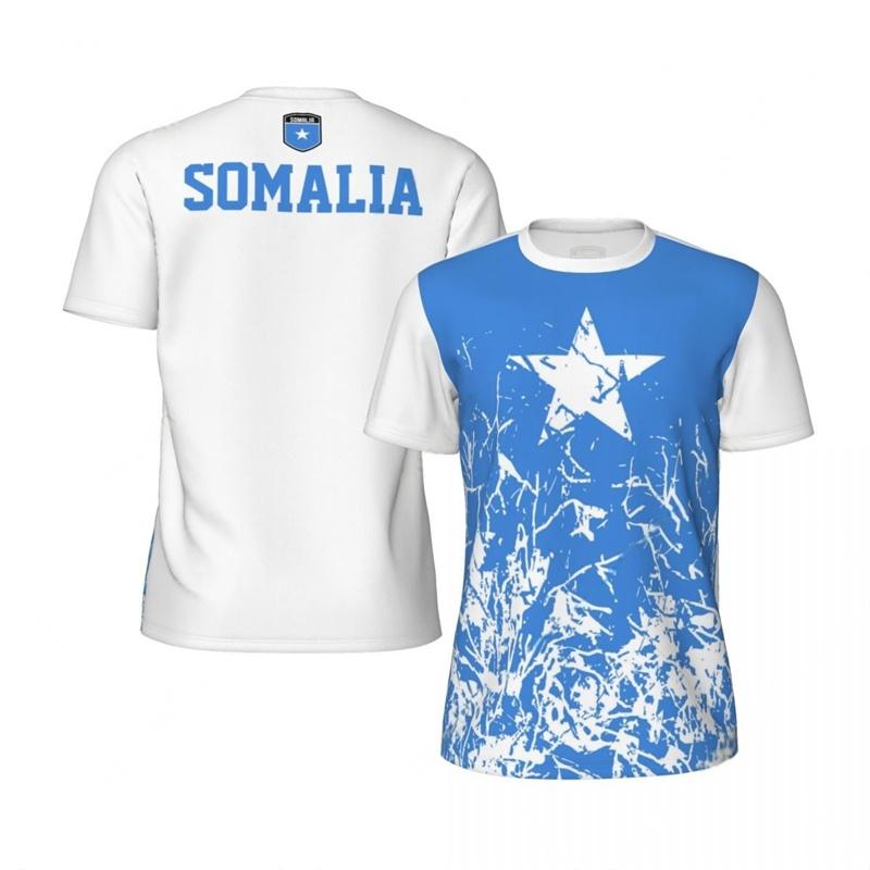 SOMALIA Camiseta Deportiva Transpirable de Secado Rápido con Estampado 3D Camiseta de Fútbol para Exteriores Ropa de Manga Corta para Adultos Top de Verano