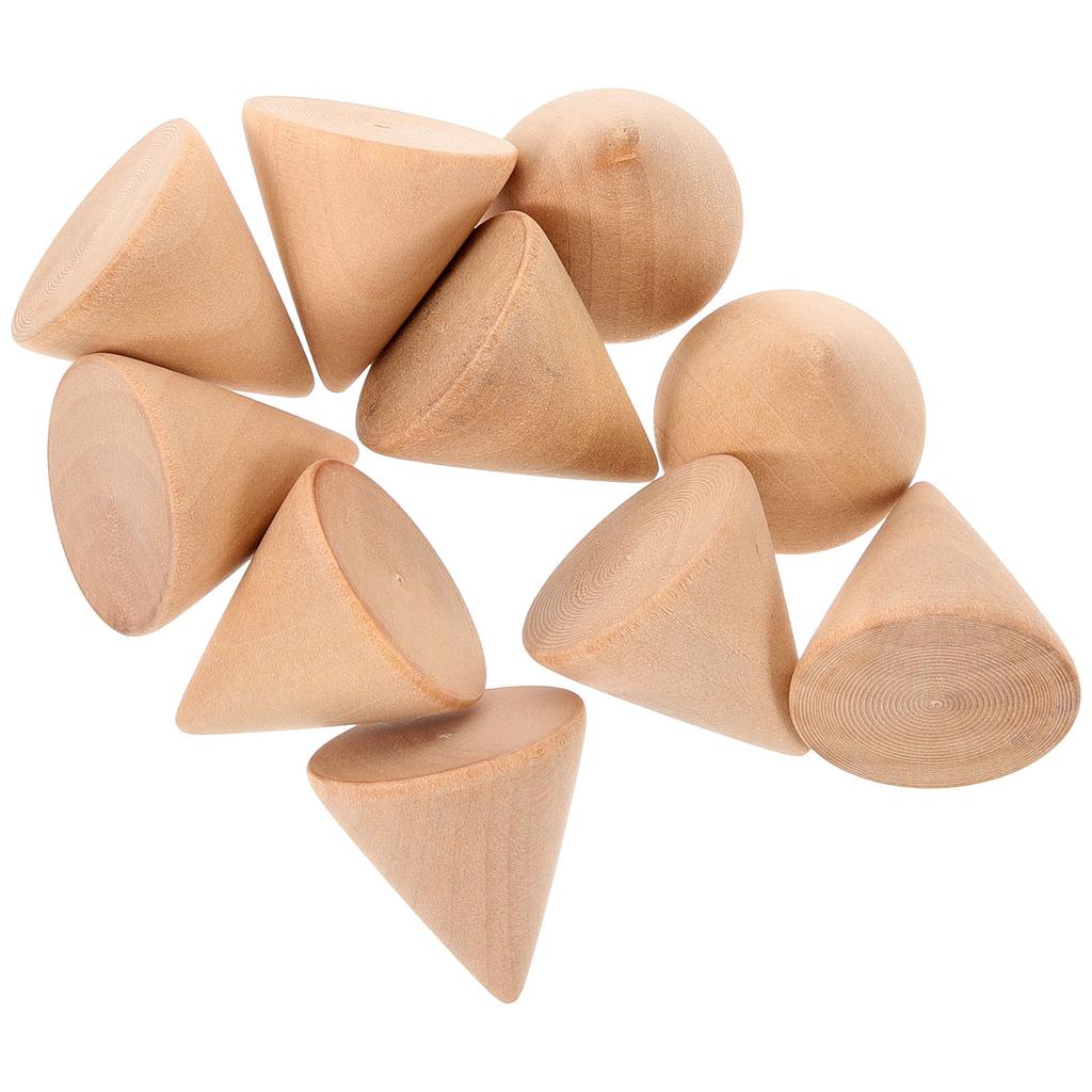 10pcs 3.1Cm Diy Wooden Unpainted Ornament For Ring Display Stand Holder Rack Organizer Cone Craft Wood Diy Cone Wood Craft