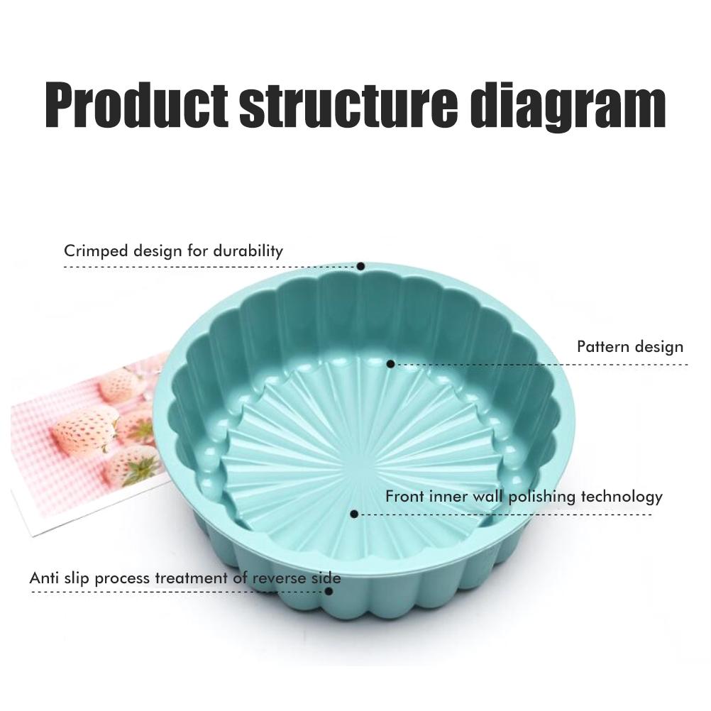 7in Sunflower Shape Silicone Baking Mold Reusable Round Cake Bread Pie Flan Tart Molds Baking Trays