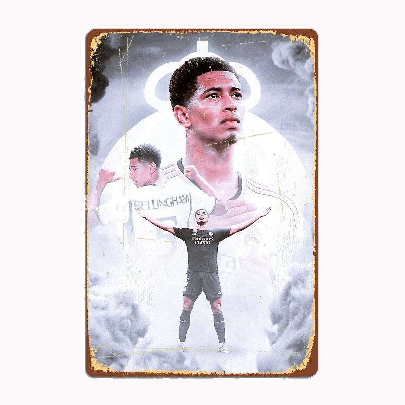 Jude Bellingham Football Sport Player Posters Metal Print Sign Poster Garage Room Cinema Living Custom Tin Vintage Home Decor