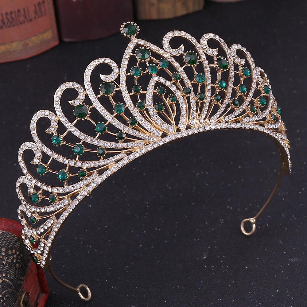 New popular wedding tiara crown luxury baroque rhinestone alloy