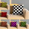 Classic Checkered Square Cushion Cover Soft Reversible  Durable Pillow Cover  MultiScene Use for Home  Car Daily Comfort