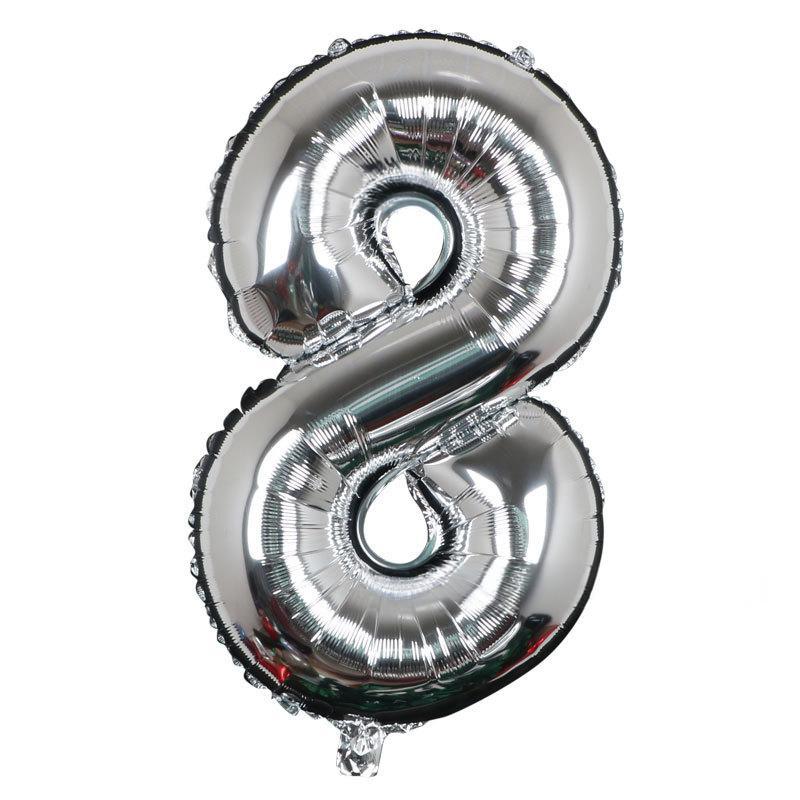 32 Inch Digital Aluminum Film Balloon, Medium Digital Gold Silver Red Black Gradual Change Color Birthday Decoration Wedding Party Balloon