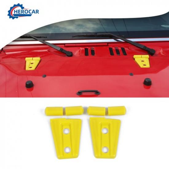 

Yellow Engine Hood Hinge Cover Trim Decoration for Jeep Wrangler JK 2007-17 ABS