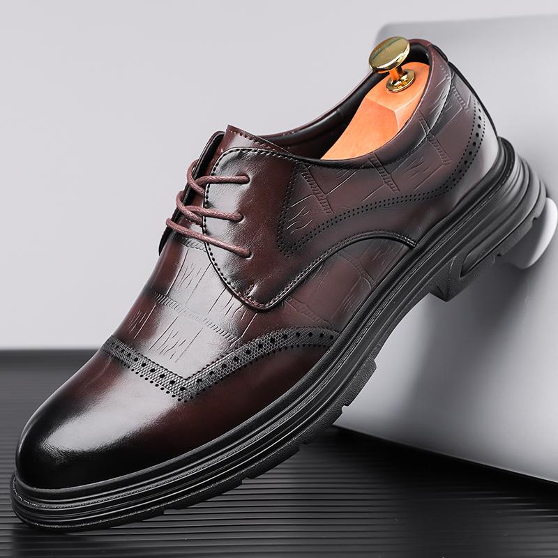 Fashion Sneakers Mens Dress Shoes Retro Male Leather Business Male Baroque Shoes Casual Outdoor Mens Oxford Footwear