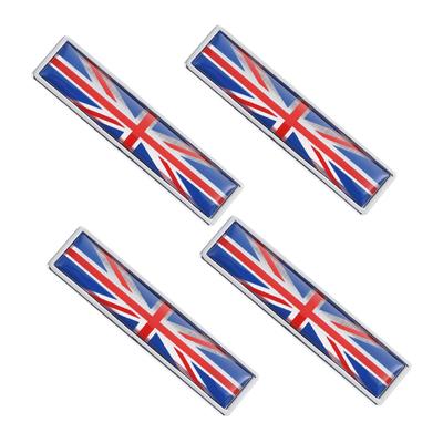 EXAOMBLE 4 Piezas Pegatina Metálica de Bandera Union Jack Pegatina para Coche Decoración de Bandera Metálica Aleación de Zinc