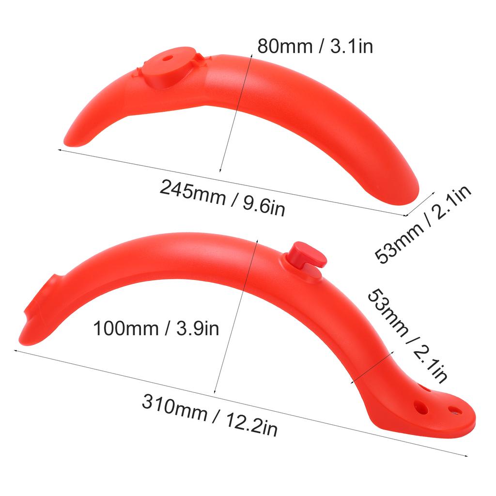 Electric Scooter Front and Rear Fender Mugguard Set with Tools for Xiaomi M365 AccessoriesRed