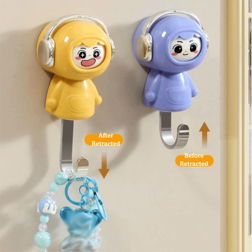 Cartoon Design Decorative Hooks Cute Style Organization Hooks Face Changing Hook Wall Organization