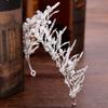 Modna korona ślubna w kolorze srebrnym perła kryształki tiara ślubna korona akcesoria do włosów diadem królowej biżuteria ślubna do włosów