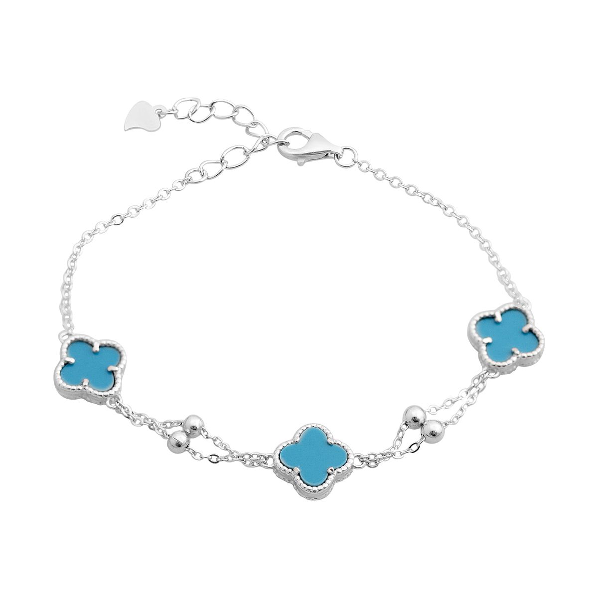 

Срібний браслет з блакитним кварцом, вага виробу 3,4 гр (60001916) 17-20cm небо синє світло кольору