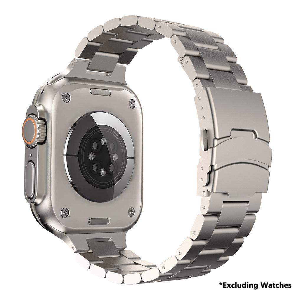

Titanium Metal Strap For Apple Watch Ultra 2 49mm Series 9 8 7 45mm Luxury Band For iWatch 6 5 4 se 44mm 42mm Business Bracelet for Apple Watch 49mm